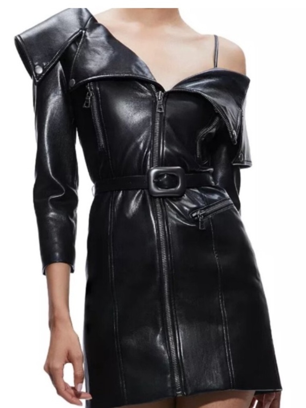 Alice+Olivia Miara Faux Leather Dress